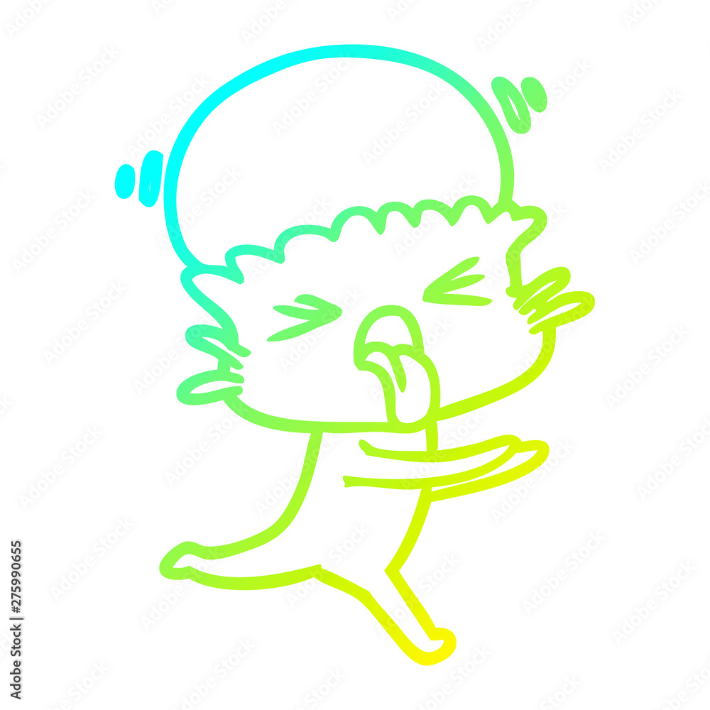 cold gradient line drawing weird cartoon alien cold gradient line drawing weird cartoon alien