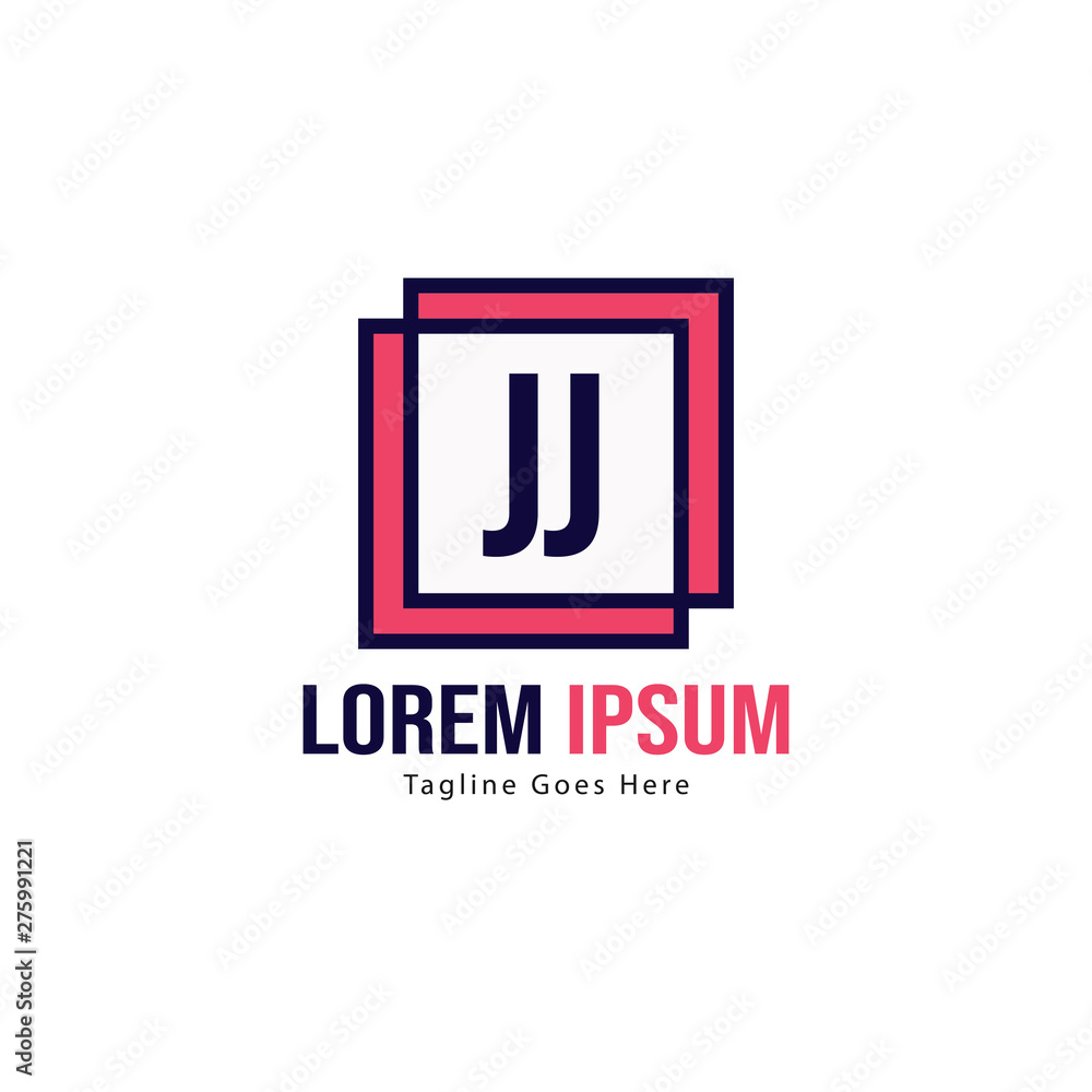Fototapeta premium Initial JJ logo template with modern frame. Minimalist JJ letter logo vector illustration