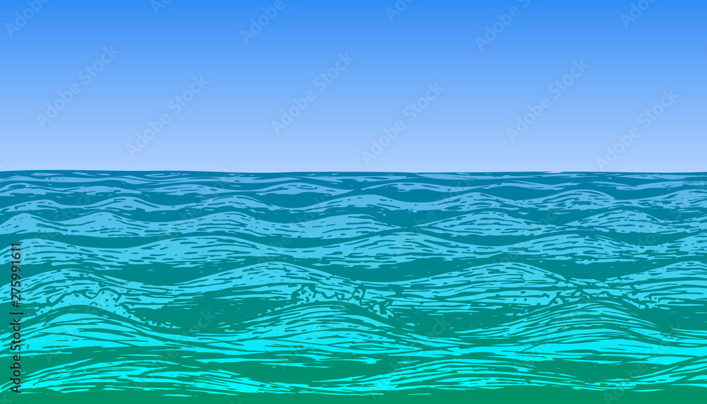 Vector large ocean waves
