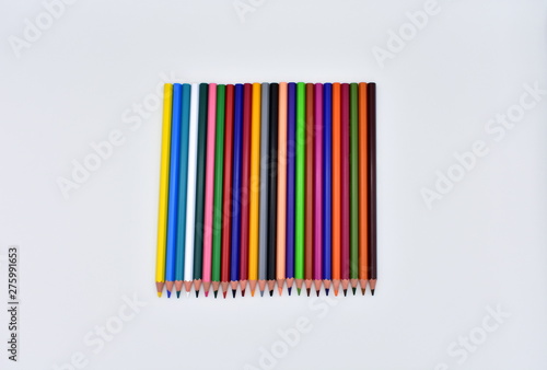 Wooden pencils with colours on a white background. Free Download Wooden pencils with colours on a white background. - GFXLoad
