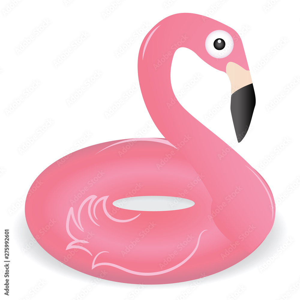Inflatable Lifebuoy Pink Flamingo - Isolated on White Background - Vector. Summer time. Inflatable Lifebuoy Pink Flamingo - Isolated on White Background - Vector. Summer time.