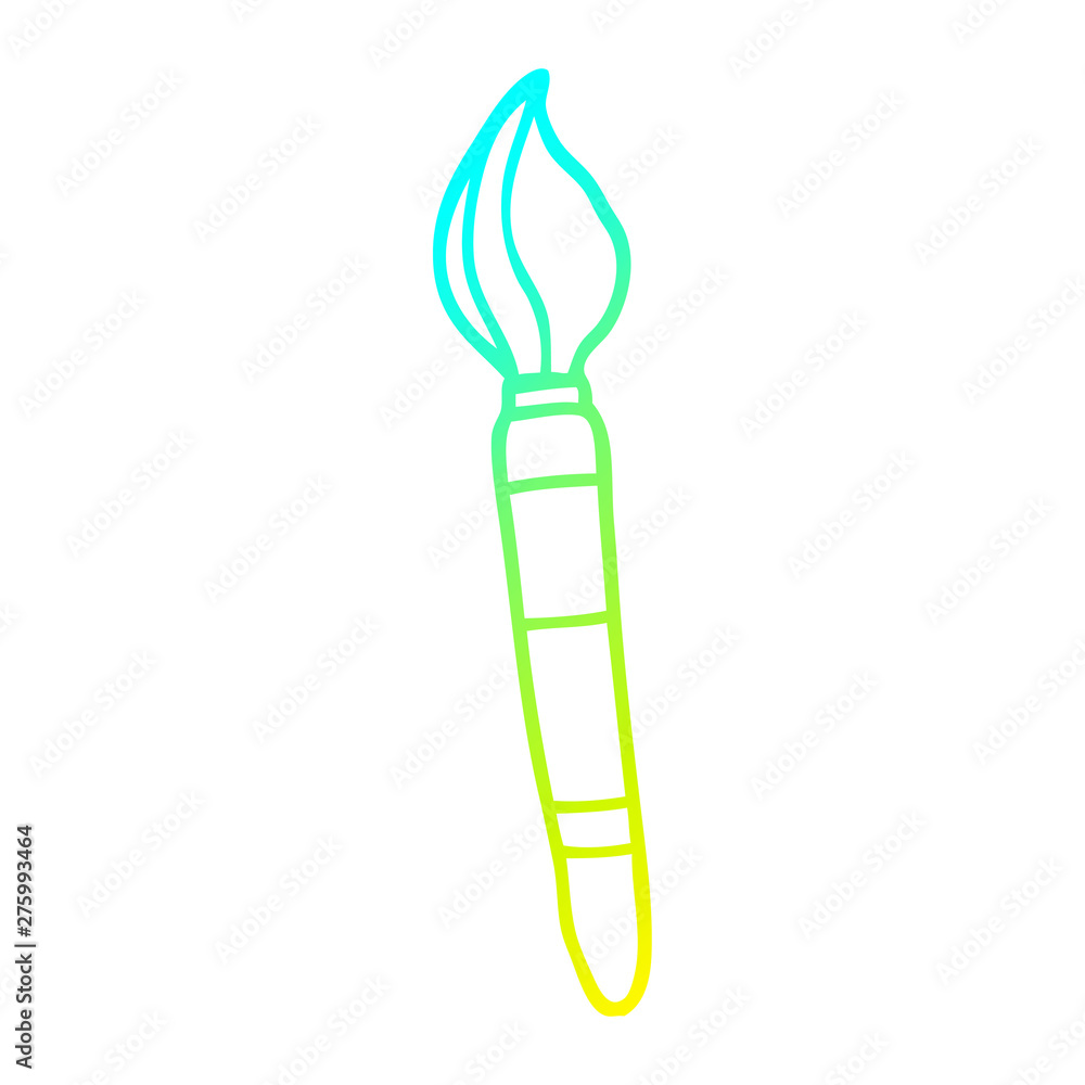 cold gradient line drawing cartoon paint brush cold gradient line drawing cartoon paint brush