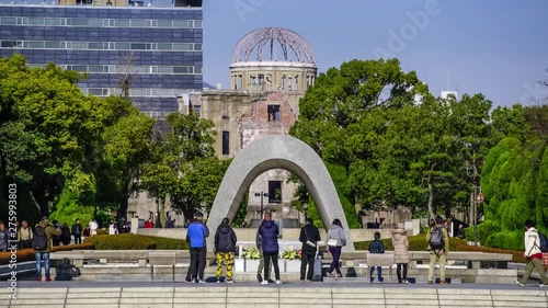 タイムラプス、世界遺産・広島平和記念公園と原爆ドーム、広島観光、