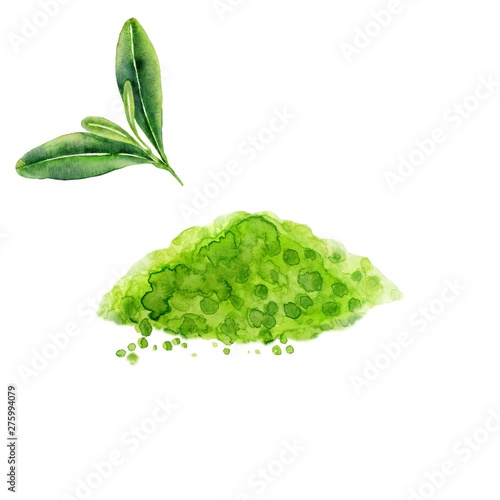 Matcha powder with green tea
