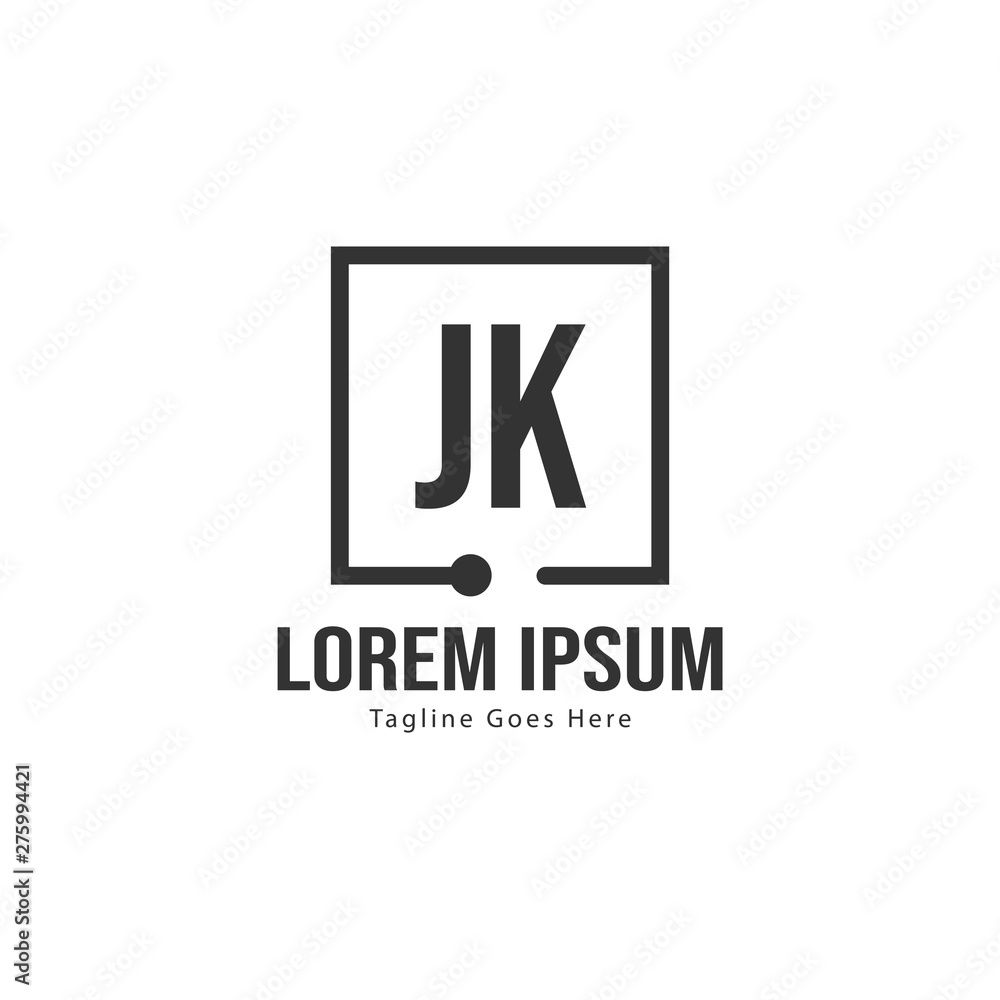 Fototapeta premium Initial JK logo template with modern frame. Minimalist JK letter logo vector illustration