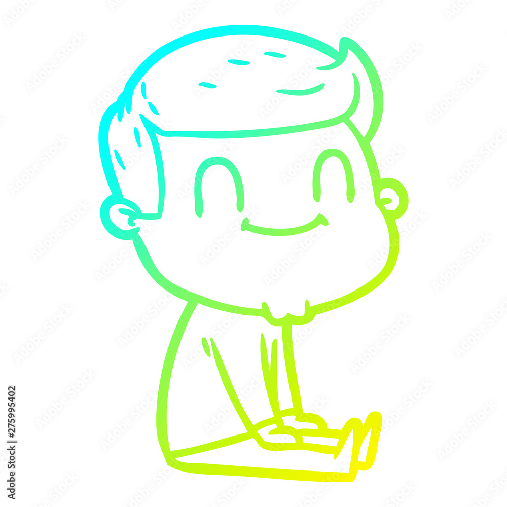 cold gradient line drawing cartoon friendly man cold gradient line drawing cartoon friendly man