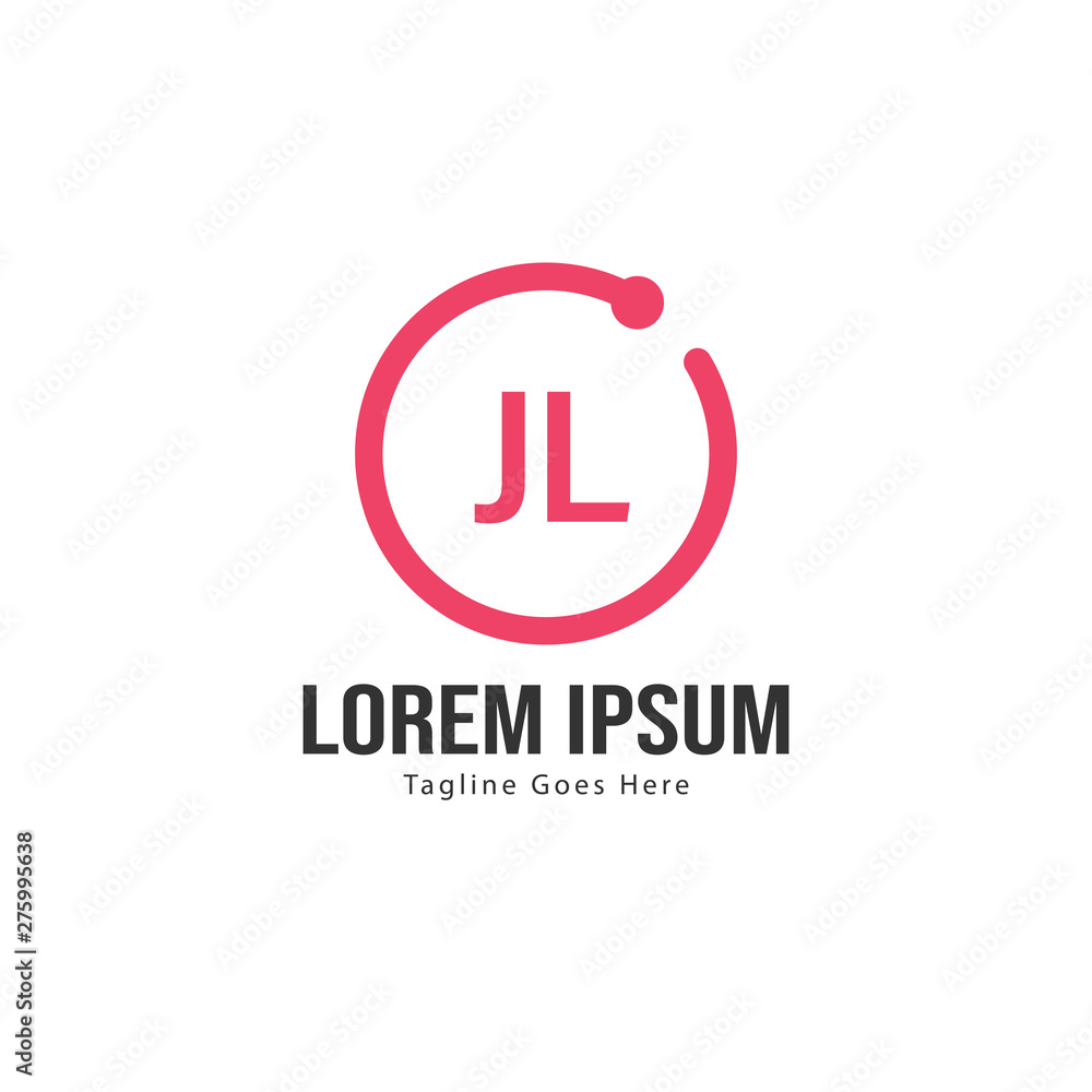 Initial JL logo template with modern frame. Minimalist JL letter logo vector illustration