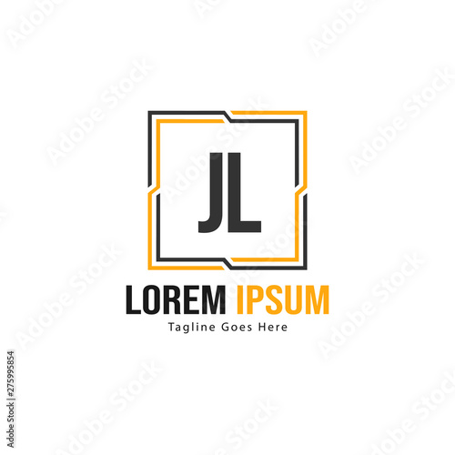 Initial JL logo template with modern frame. Minimalist JL letter logo vector illustration