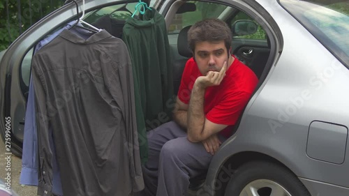 2 Homeless man living out of a car