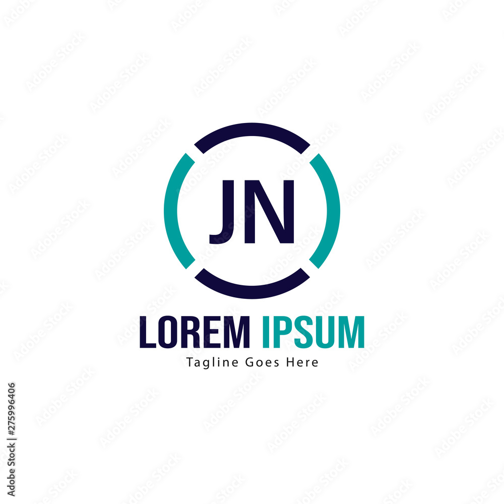 Initial JN logo template with modern frame. Minimalist JN letter logo vector illustration Initial JN logo template with modern frame. Minimalist JN letter logo vector illustration