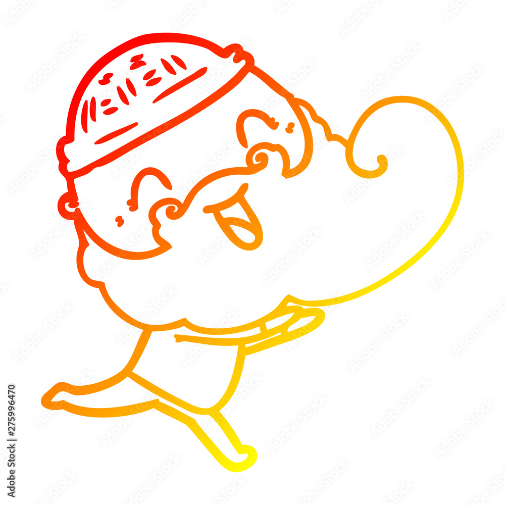 warm gradient line drawing happy bearded man warm gradient line drawing happy bearded man