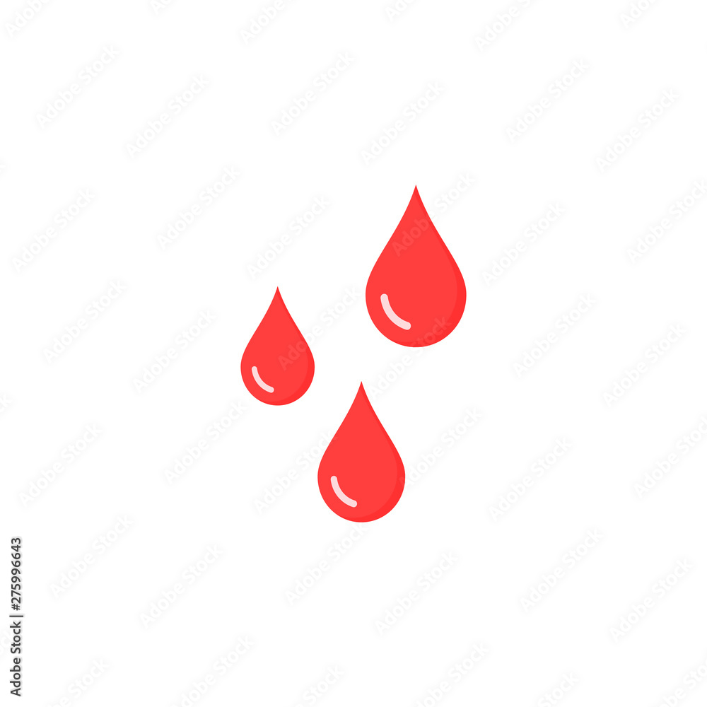 Drops of blood icon. Vector isolated illustration in flat design Drops of blood icon. Vector isolated illustration in flat design