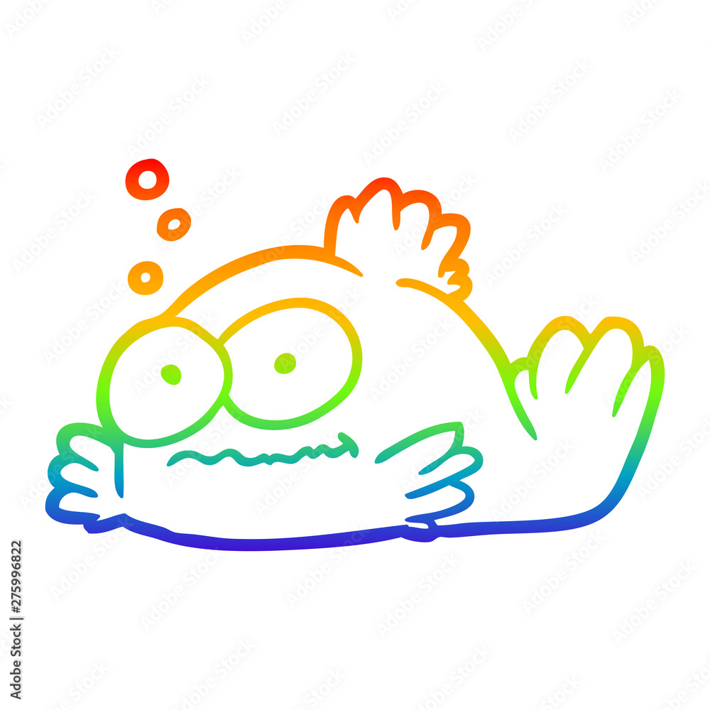 rainbow gradient line drawing funny goldfish rainbow gradient line drawing funny goldfish