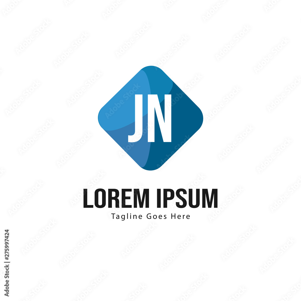 Initial JN logo template with modern frame. Minimalist JN letter logo vector illustration Initial JN logo template with modern frame. Minimalist JN letter logo vector illustration