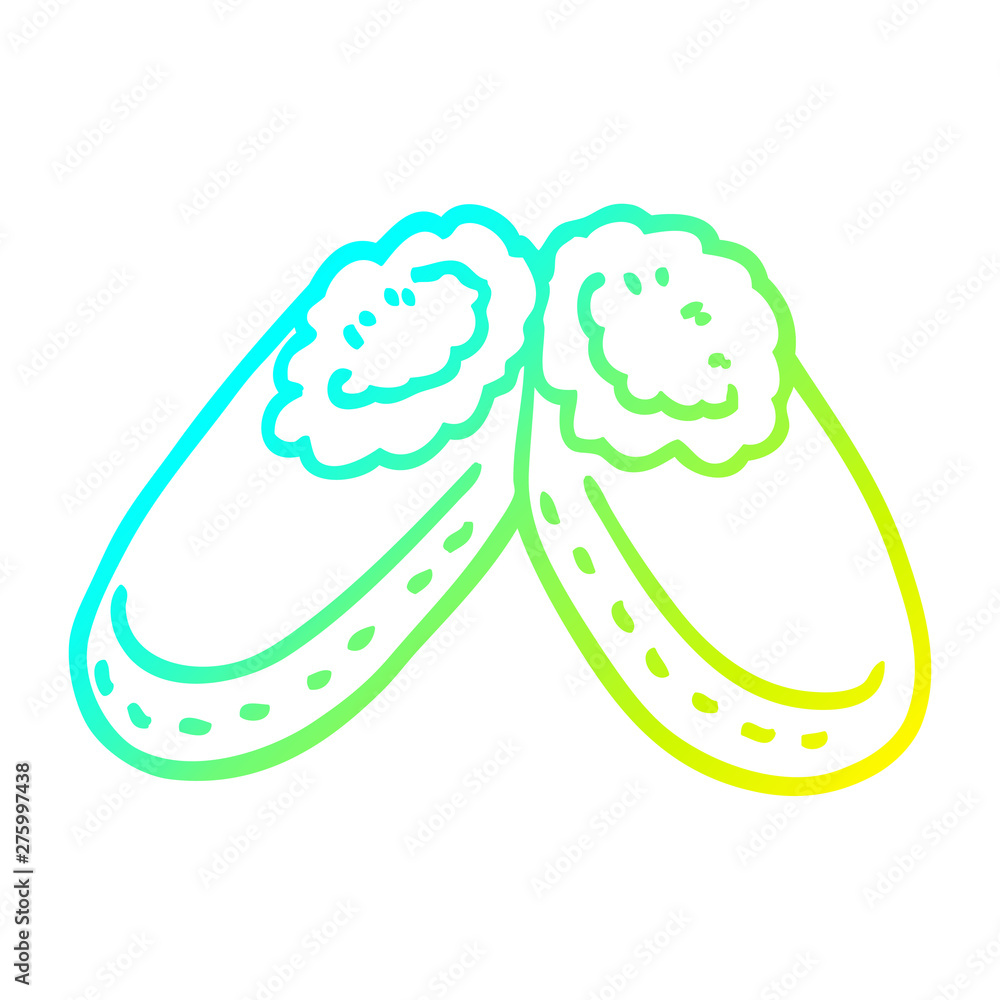 cold gradient line drawing cartoon purple slippers cold gradient line drawing cartoon purple slippers
