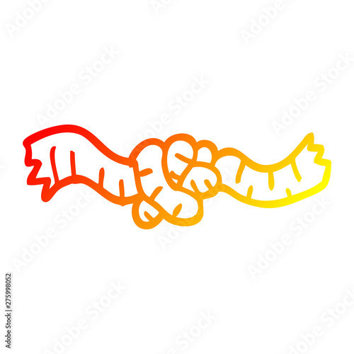 warm gradient line drawing cartoon tied rope