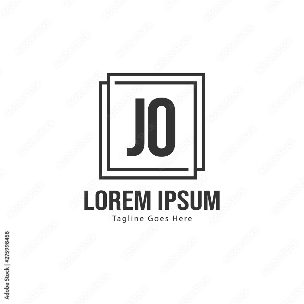 Initial JO logo template with modern frame. Minimalist JO letter logo vector illustration Initial JO logo template with modern frame. Minimalist JO letter logo vector illustration