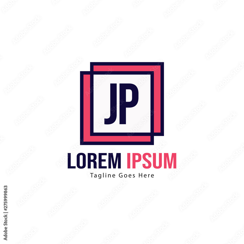 Initial JP logo template with modern frame. Minimalist JP letter logo vector illustration Initial JP logo template with modern frame. Minimalist JP letter logo vector illustration