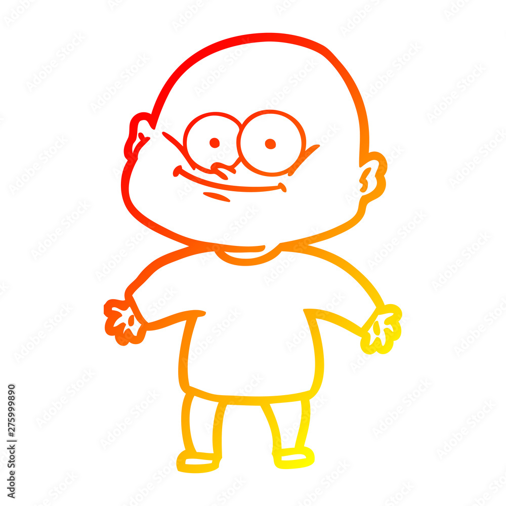 warm gradient line drawing cartoon bald man staring warm gradient line drawing cartoon bald man staring