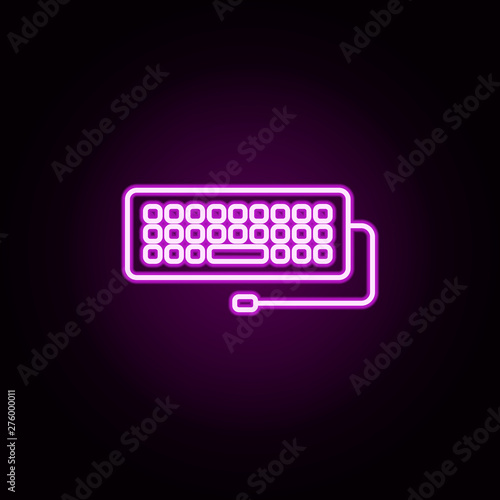 keyboard neon icon. Elements of technology set. Simple icon for websites, web design, mobile app, info graphics