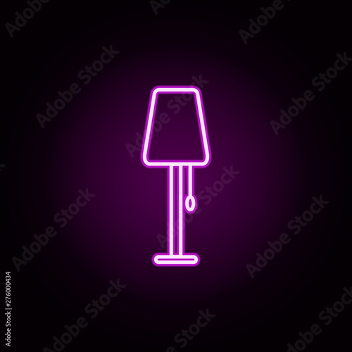 floor lamp neon icon. Elements of technology set. Simple icon for websites, web design, mobile app, info graphics