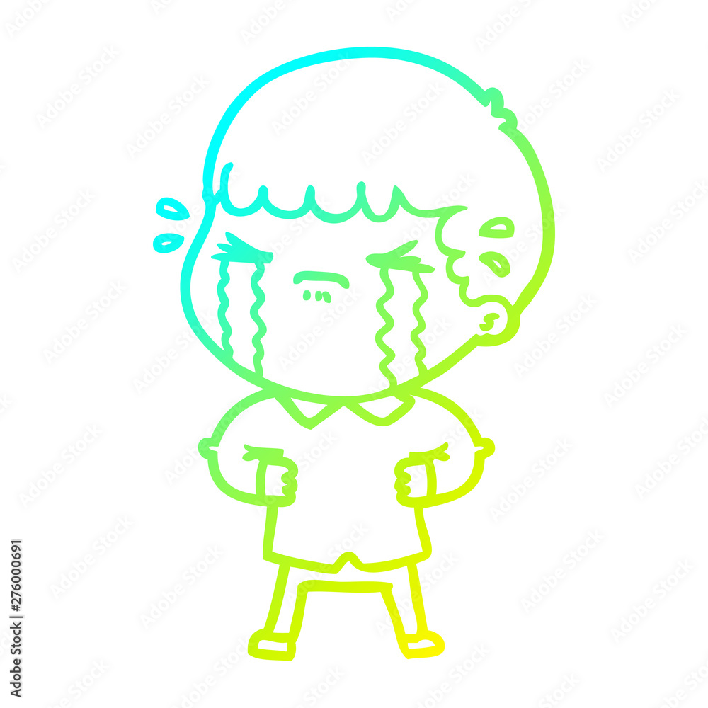 cold gradient line drawing cartoon man crying cold gradient line drawing cartoon man crying