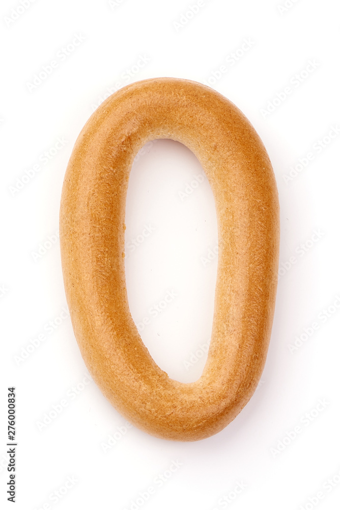 Fresh Bread Bagel. Russian Traditional Bagels, top view, isolated on white background Fresh Bread Bagel. Russian Traditional Bagels, top view, isolated on white background