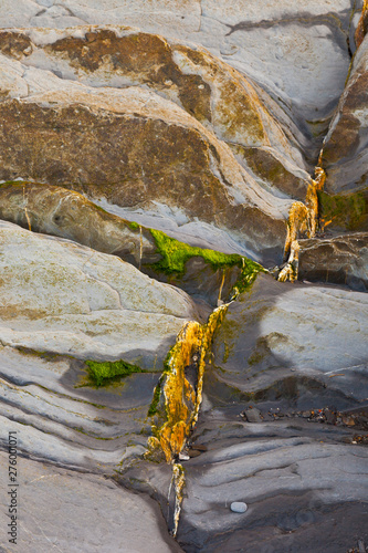 Flysch, Sakoneta beach, Deva, Gipuzkoa, The Basque Country,  The Bay of Byscay, Spain, Europe photo