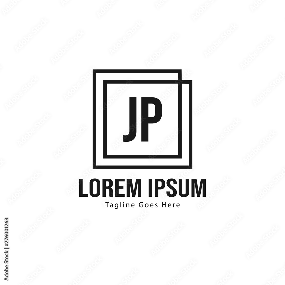 Initial JP logo template with modern frame. Minimalist JP letter logo vector illustration Initial JP logo template with modern frame. Minimalist JP letter logo vector illustration
