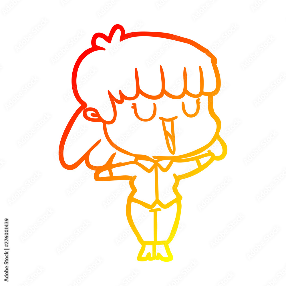 warm gradient line drawing cartoon woman warm gradient line drawing cartoon woman