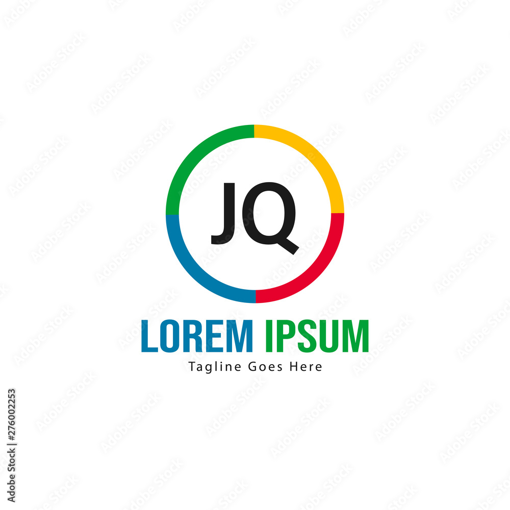 Initial JQ logo template with modern frame. Minimalist JQ letter logo vector illustration Initial JQ logo template with modern frame. Minimalist JQ letter logo vector illustration