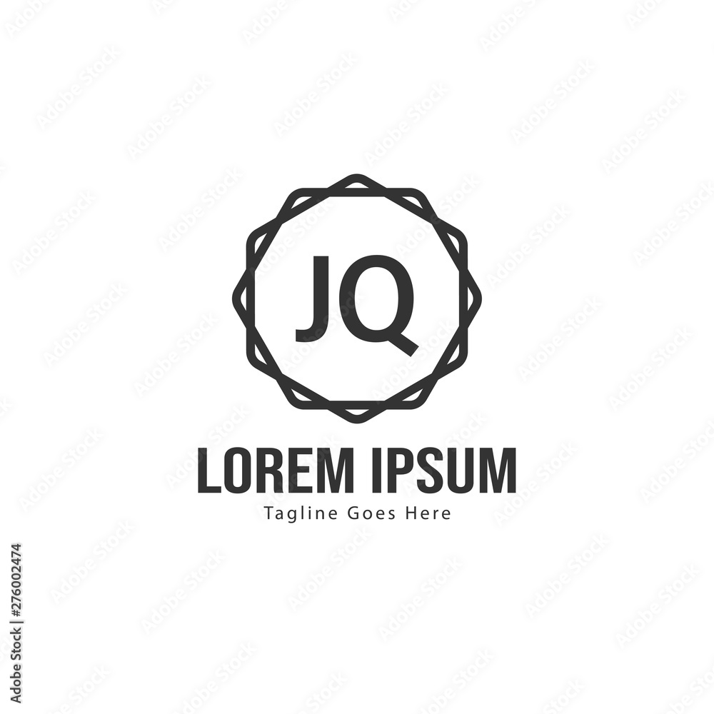 Obraz premium Initial JQ logo template with modern frame. Minimalist JQ letter logo vector illustration