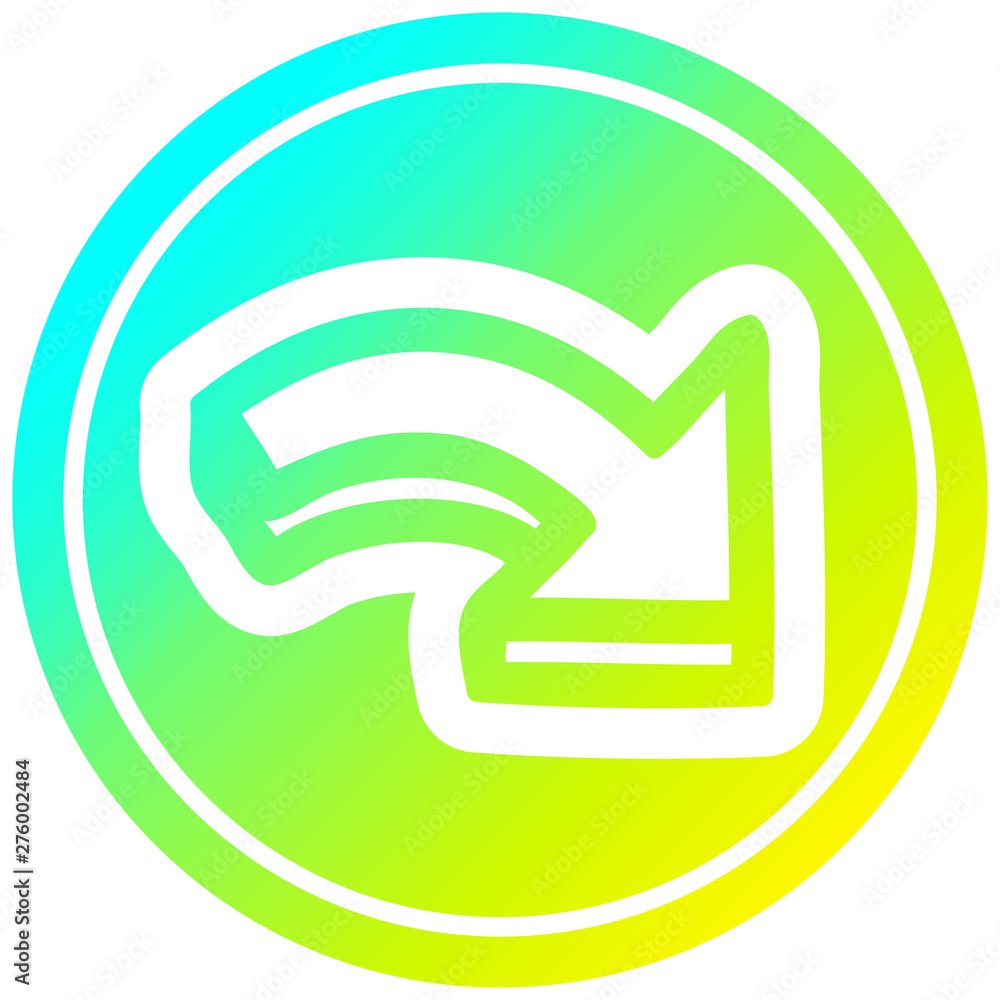 direction arrow circular in cold gradient spectrum direction arrow circular in cold gradient spectrum