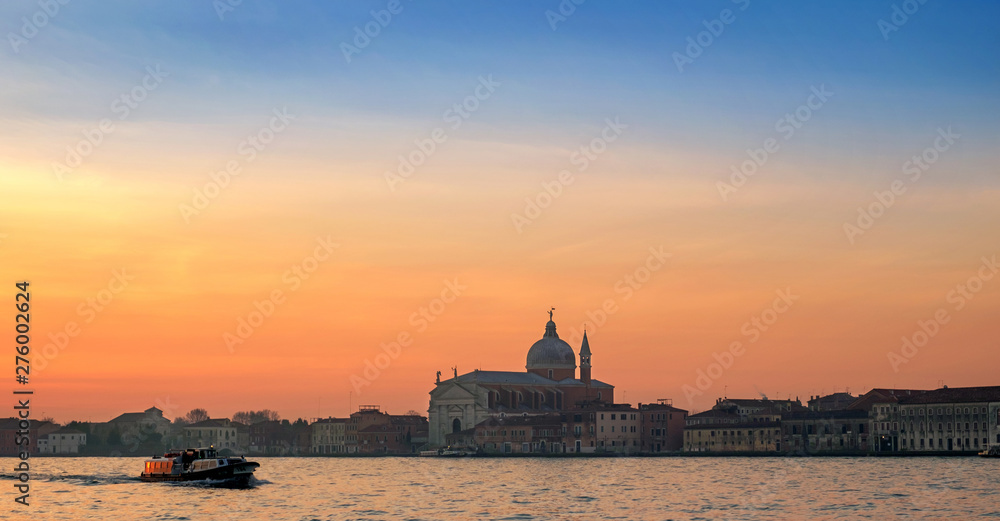 Boat crossing Venice lagoon