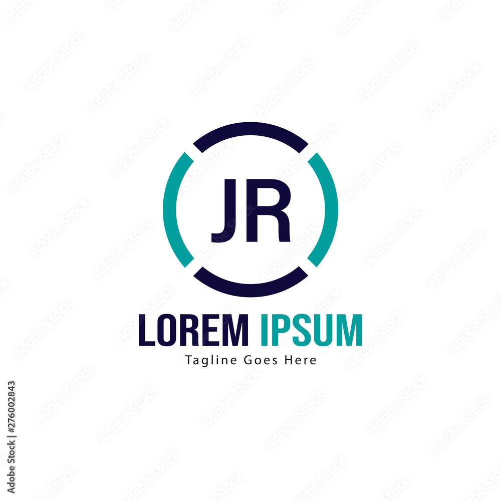 Initial JR logo template with modern frame. Minimalist JR letter logo vector illustration Initial JR logo template with modern frame. Minimalist JR letter logo vector illustration