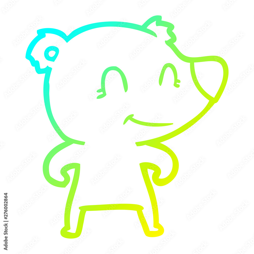 cold gradient line drawing smiling bear cartoon cold gradient line drawing smiling bear cartoon