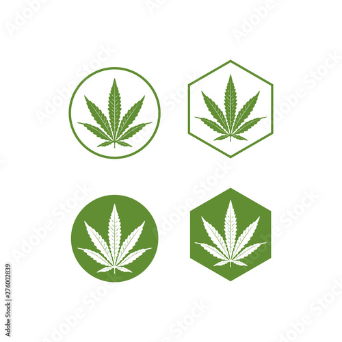 Marijuana Hemp Leaf CBD Cannabis Cultivation Logo design