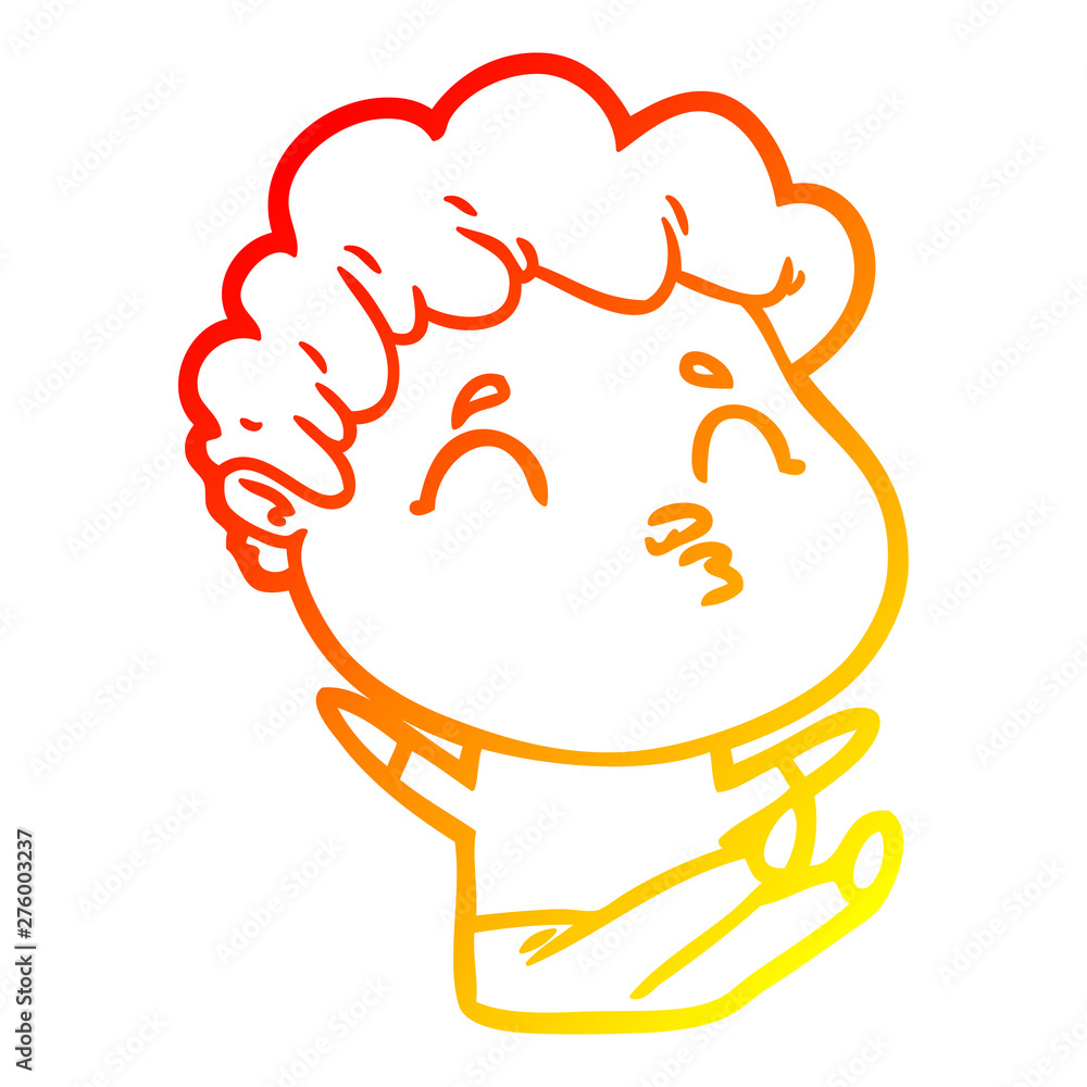 warm gradient line drawing cartoon man pouting warm gradient line drawing cartoon man pouting