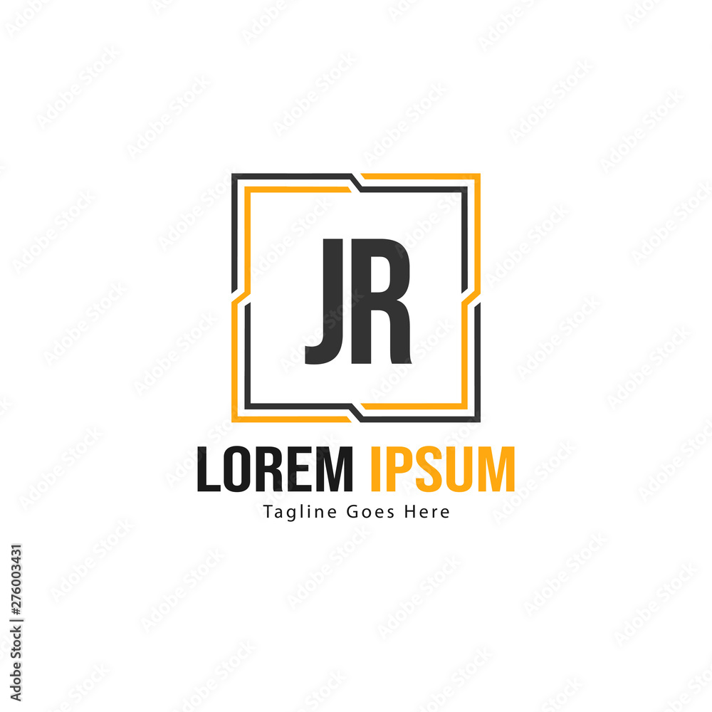 Initial JR logo template with modern frame. Minimalist JR letter logo vector illustration Initial JR logo template with modern frame. Minimalist JR letter logo vector illustration