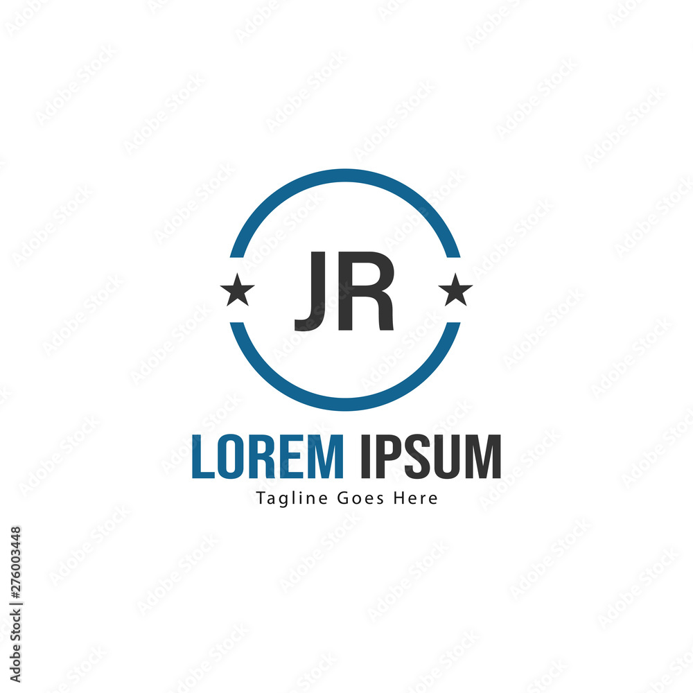 Initial JR logo template with modern frame. Minimalist JR letter logo vector illustration Initial JR logo template with modern frame. Minimalist JR letter logo vector illustration
