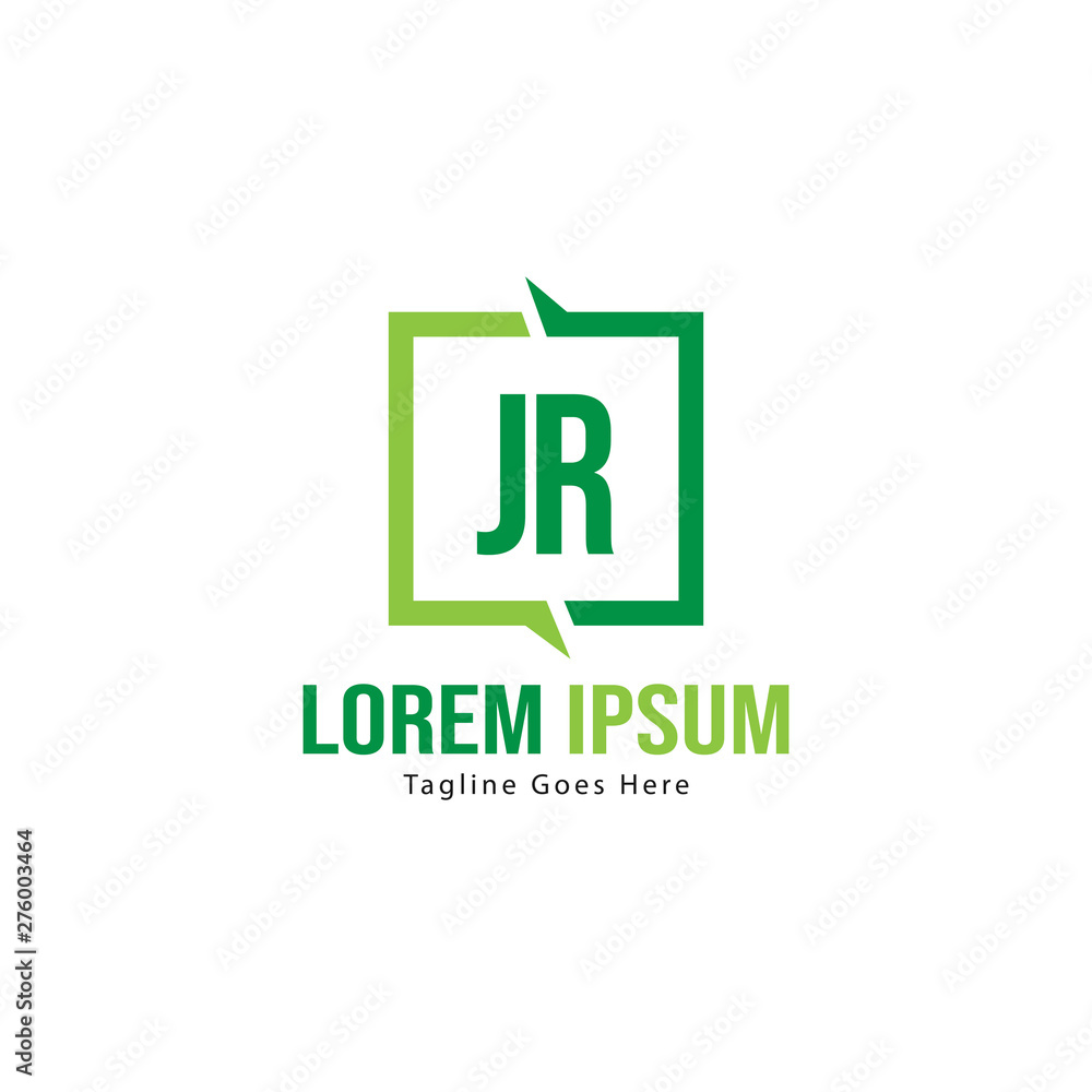 Initial JR logo template with modern frame. Minimalist JR letter logo vector illustration Initial JR logo template with modern frame. Minimalist JR letter logo vector illustration