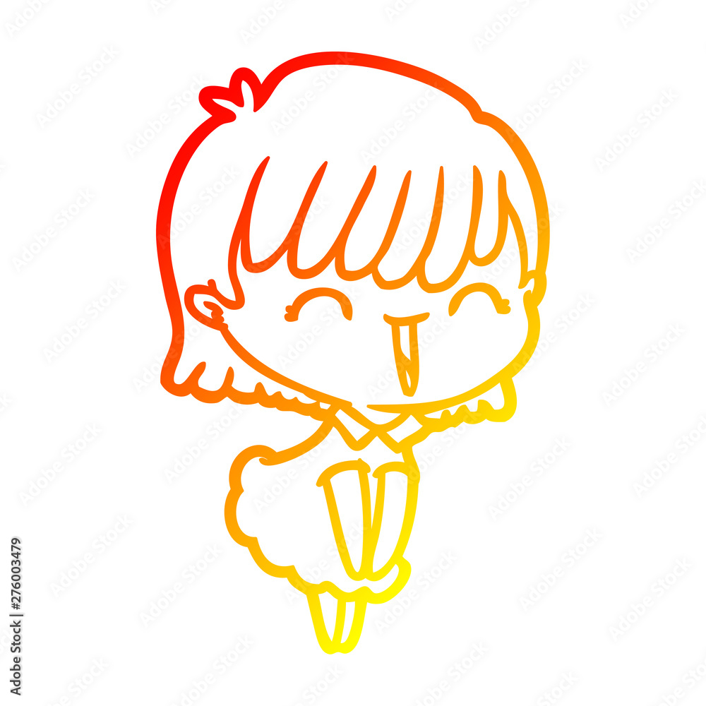 warm gradient line drawing cartoon woman warm gradient line drawing cartoon woman
