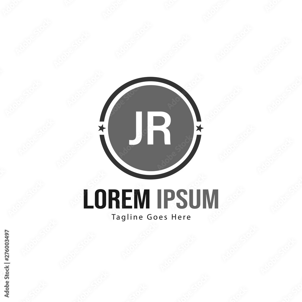 Initial JR logo template with modern frame. Minimalist JR letter logo vector illustration Initial JR logo template with modern frame. Minimalist JR letter logo vector illustration