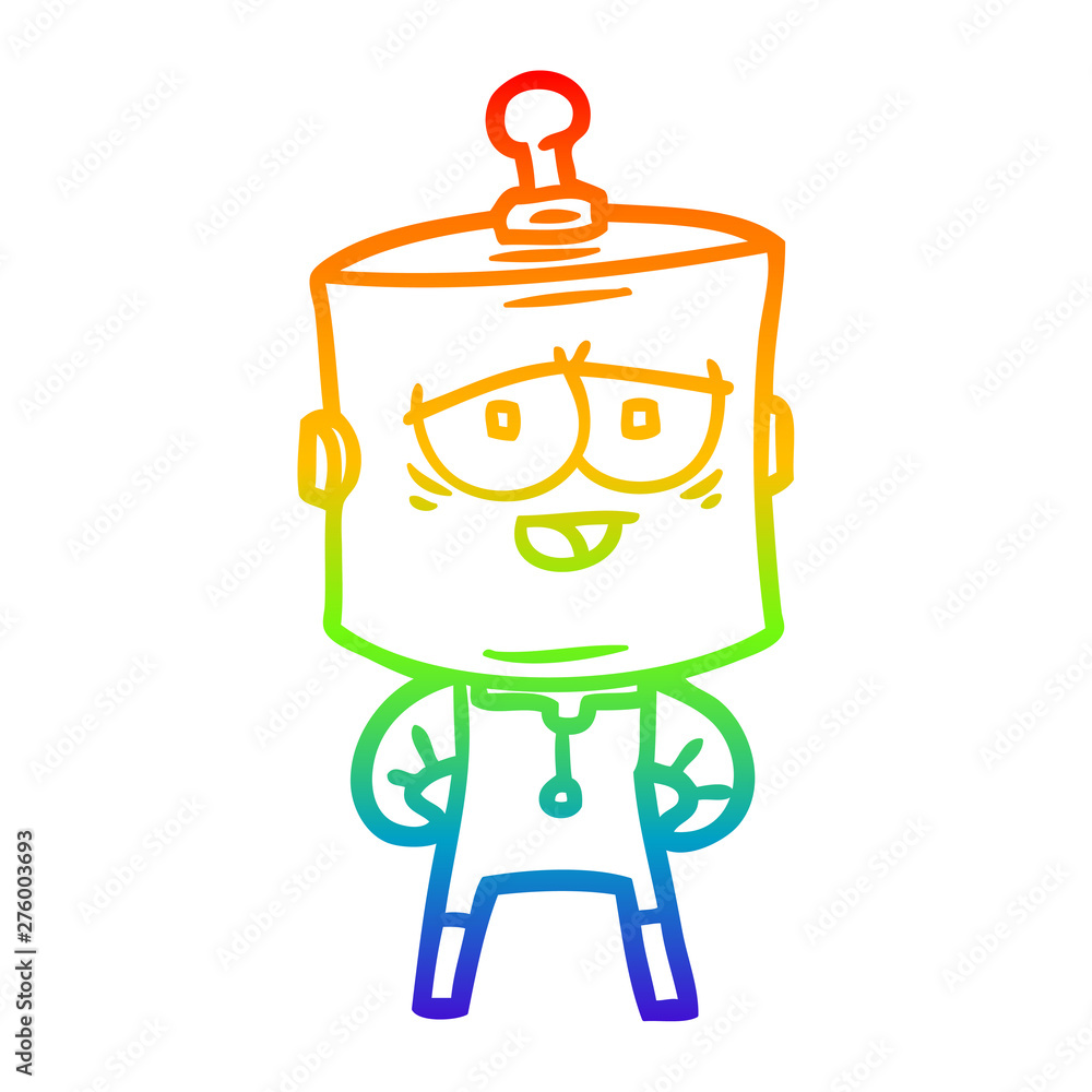 rainbow gradient line drawing cartoon robot rainbow gradient line drawing cartoon robot