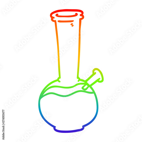 rainbow gradient line drawing cartoon bong