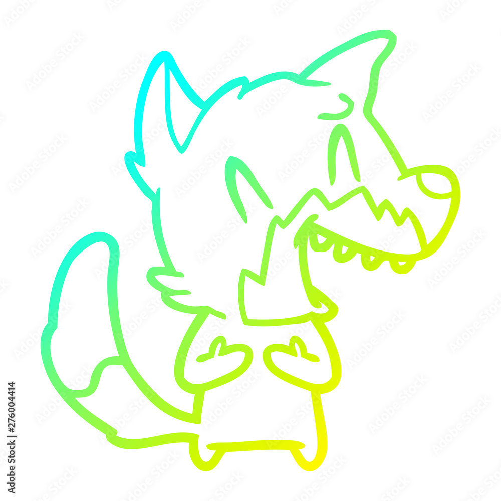 cold gradient line drawing laughing fox cartoon cold gradient line drawing laughing fox cartoon