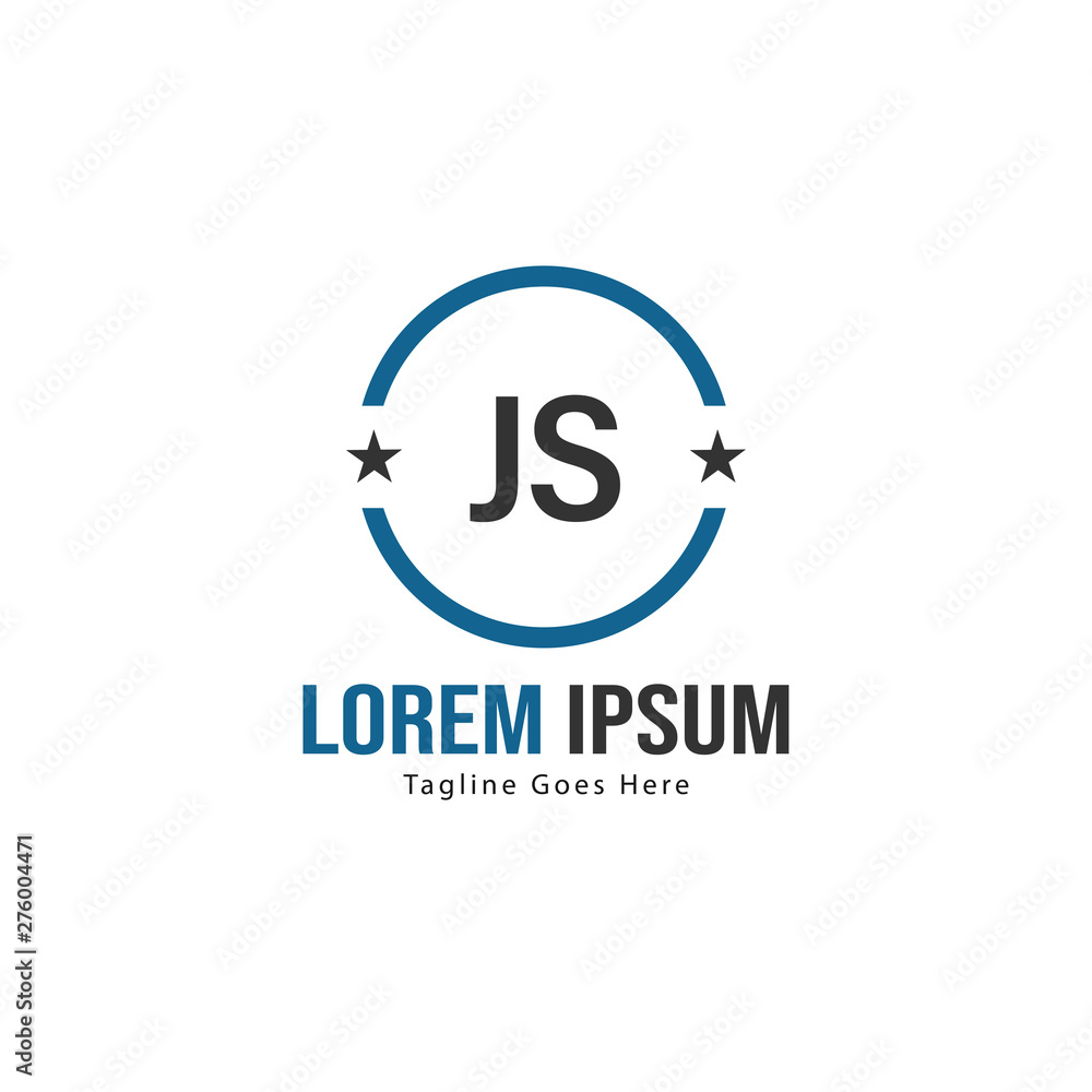 Initial JS logo template with modern frame. Minimalist JS letter logo vector illustration Initial JS logo template with modern frame. Minimalist JS letter logo vector illustration