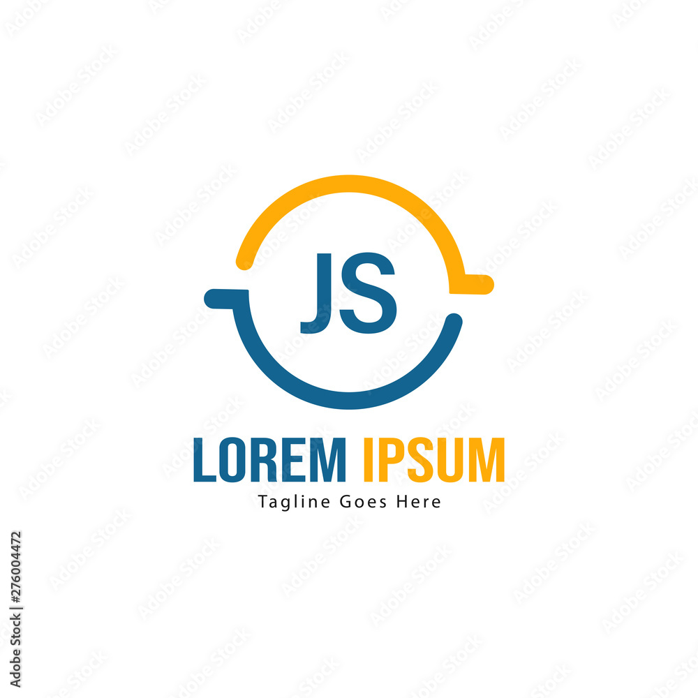 Initial JS logo template with modern frame. Minimalist JS letter logo vector illustration Initial JS logo template with modern frame. Minimalist JS letter logo vector illustration