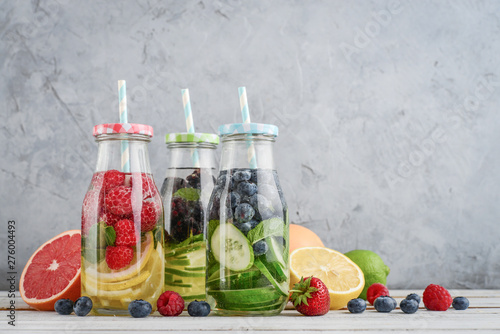 Infused water with fresh fruits