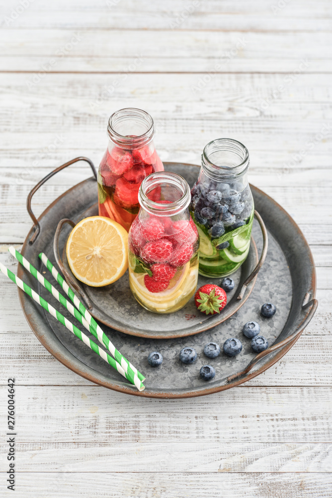 Infused water with fresh fruits Infused water with fresh fruits